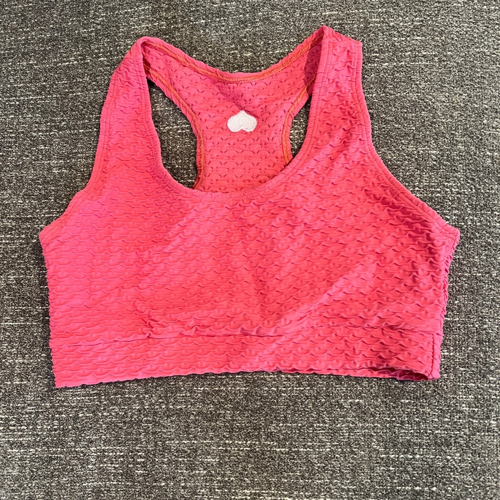 Booty by Brabants croco sports bra in coral reef